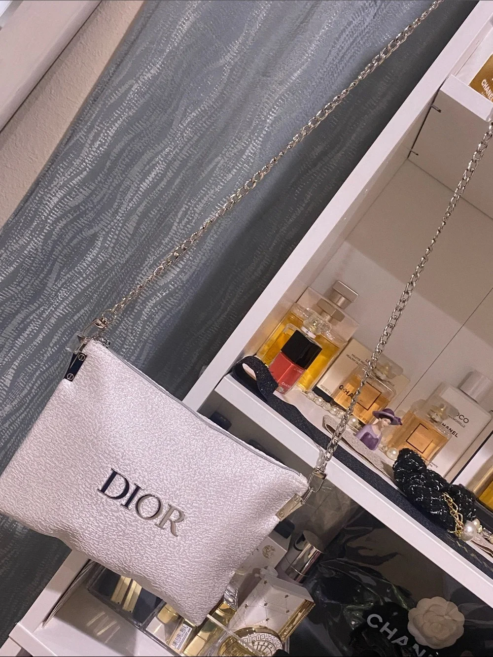 Dior Pearl White Metallic Bag